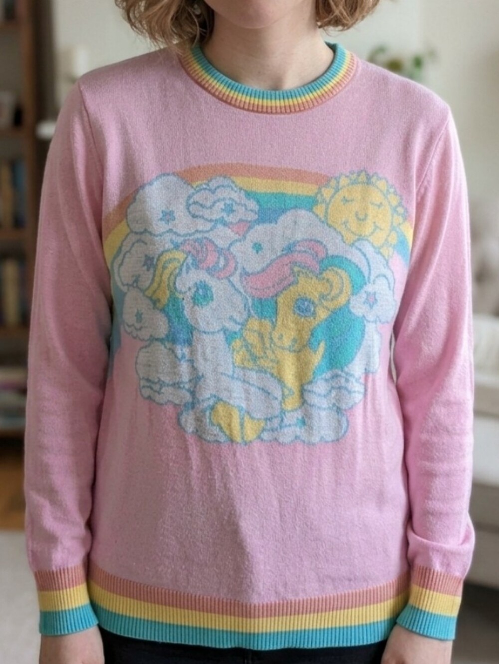 NWOT Hasbro My Little Pony Pastel Pink Crewneck Sweater